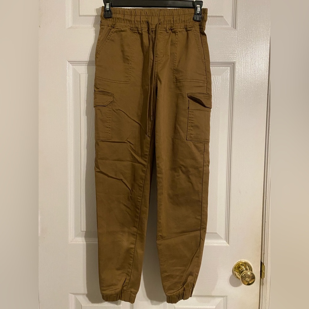 Blue Savvy Brown Cargo Joggers